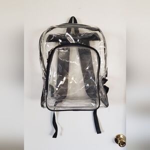 Clear Black Trim Backpack